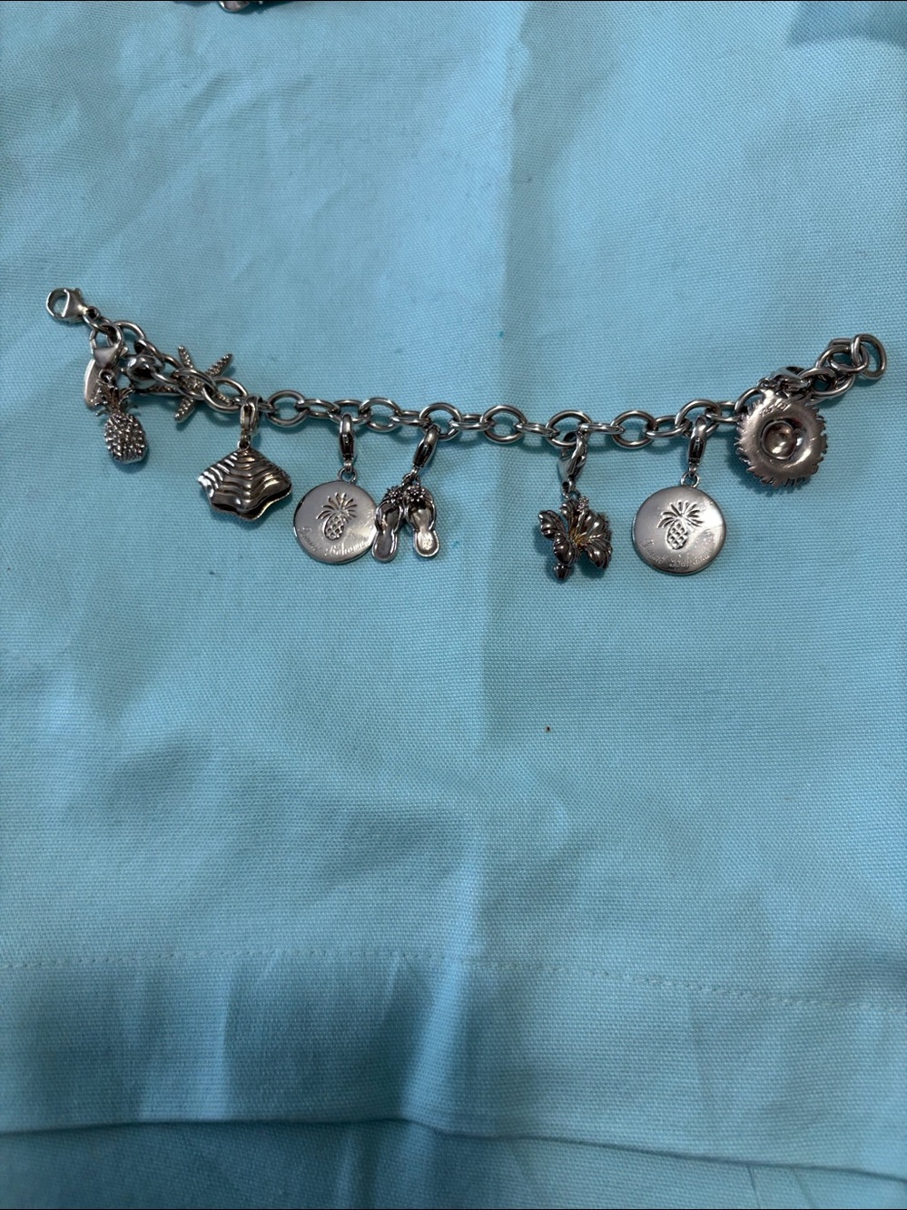 Tommy Bahama  Sterling Silver Charm Bracelet with Ocean Motif - Women Jewelry